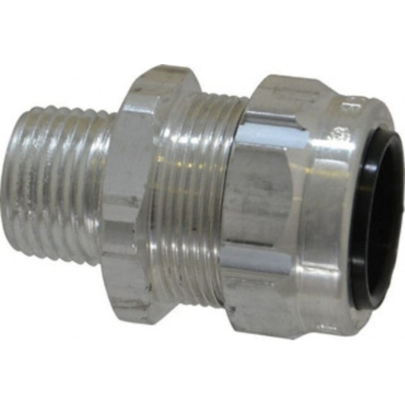 Thomas & Betts 0.5 to 0.75 Liquidtight Straight Strain Relief Cord Grip 1/2 Thread, 1-3/4 OAL, Aluminum 2922AL - 57299588