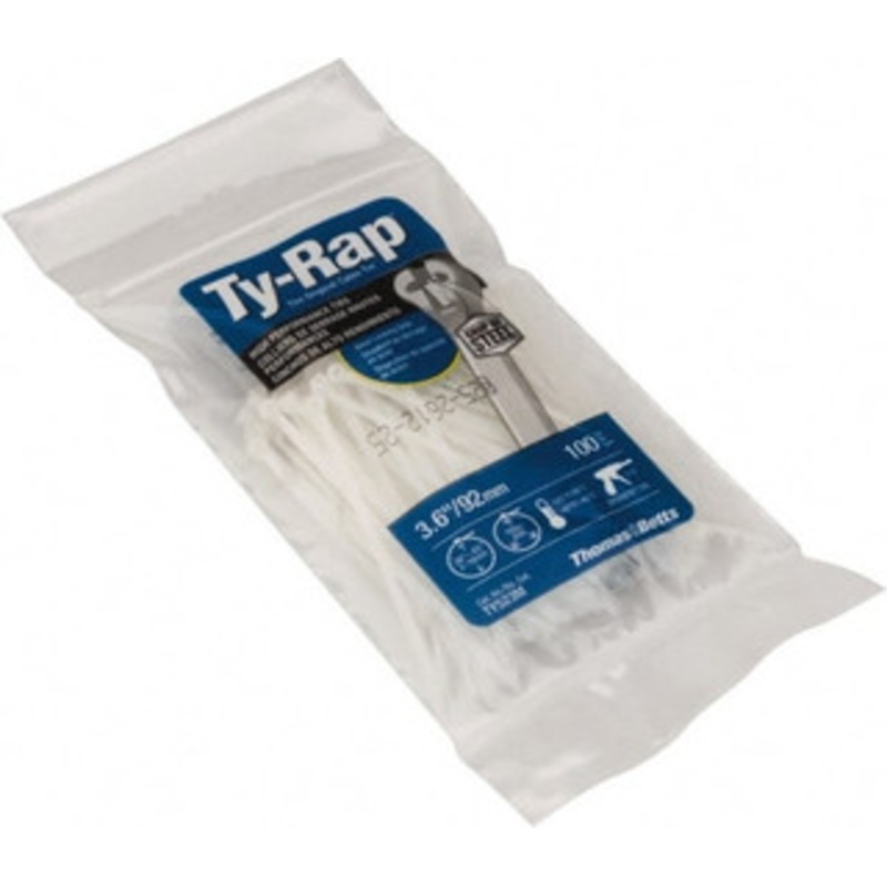 Thomas & Betts 3.62 Long Natural (Color) Nylon Standard Cable Tie 18 Lb Tensile Strength, 0.75mm Thick, 16mm Max Bundle Diam TY523M - 54065842
