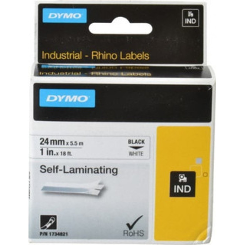 DYMO Rhino 1 x 18 ft. White Vinyl Self Laminating Label For RHINO 6000 or RHINO 6500 1734821 - 53341301