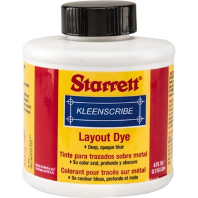 Starrett Blue Layout Fluid 4 Ounce Brush Top Bottle 53212 - 00201095