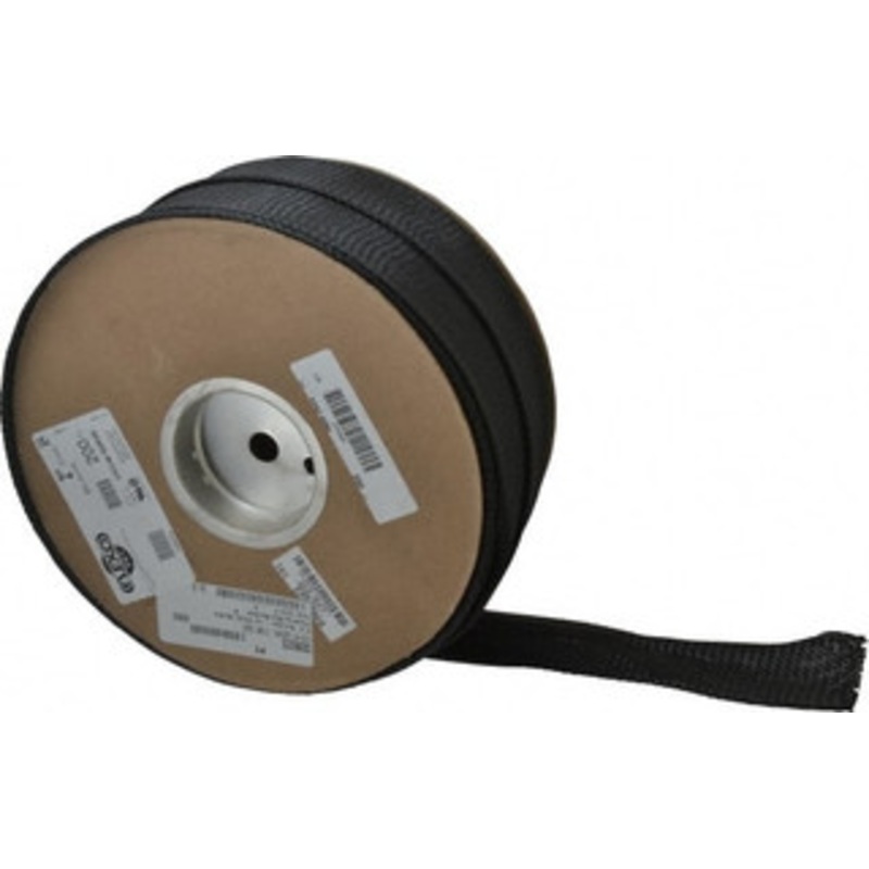 Techflex Black Braided Expandable Cable Sleeve 200 ft. Coil Length, -103 to 257F PTN2.00BK200 - 03080223
