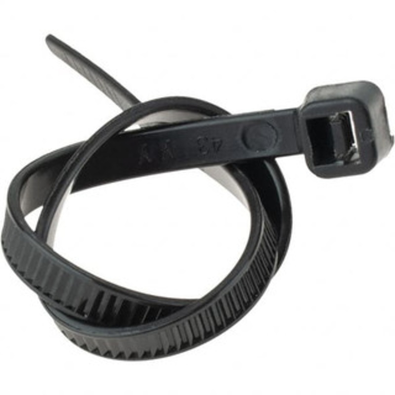 Value Collection 8 Long Black Nylon Standard Cable Tie 50 Lb Tensile Strength, 54mm Max Bundle Diam TSL-200-S-YB - 61431813