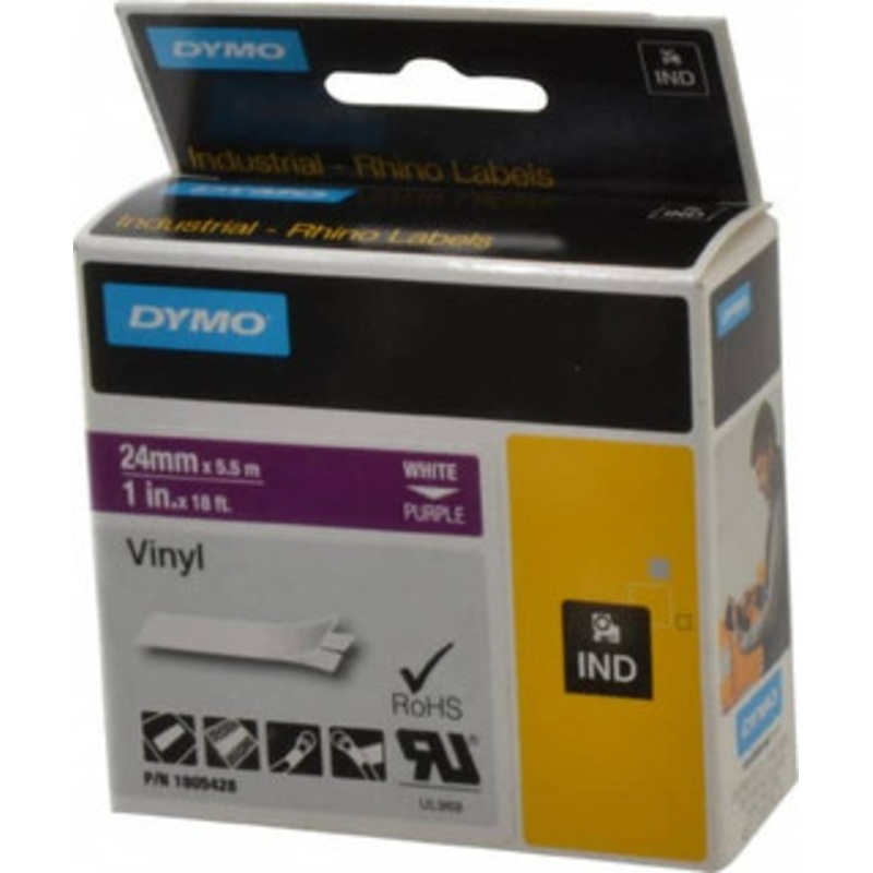 DYMO 1 x 18 ft. Purple Vinyl Label Printer Cartridge For RHINO 6000, 6500 1805428 - 45715711