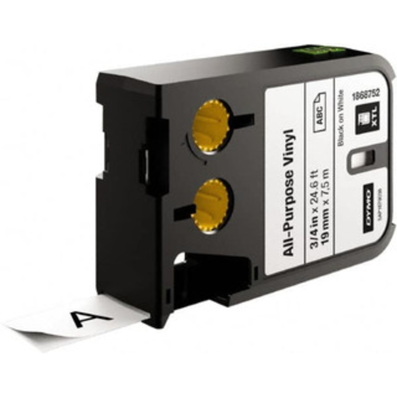 DYMO 3/4 x 23 ft. Black on White Vinyl Cartridge For DYMO XTL printers: 1868813, 1868814, 1868815 1868752 - 92780808
