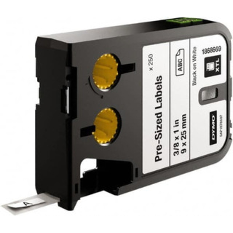 DYMO 3/8 x 1 ft. Black on White Polyester Polyester Presized Cartridge For DYMO XTL printers: 1868813, 1868814, 1868815 1868669 - 92780113