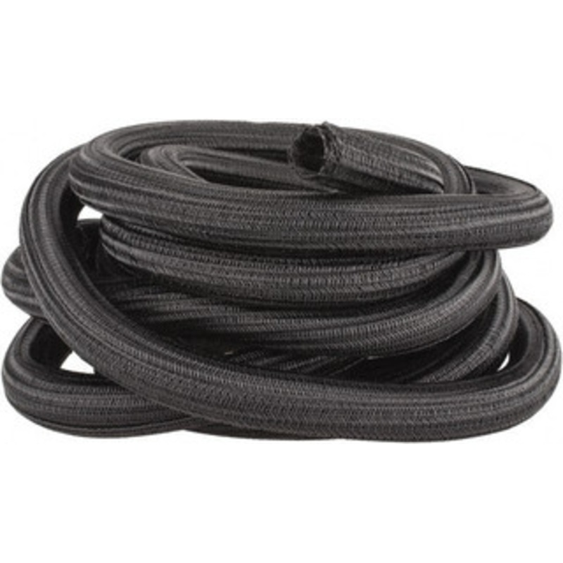 Techflex Black Braided Cable Sleeve 25 ft. Coil Length, -103 to 257F F6N2.00-25 - 71404107