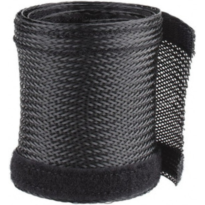 Techflex Black Braided Cable Sleeve 3 ft. Coil Length, -103 to 257F FWN1.25BK3 - 03079621
