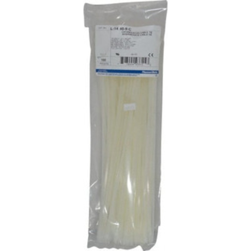 Thomas & Betts 14-1/2 Long Natural (Color) Nylon Standard Cable Tie 40 Lb Tensile Strength, 1.13mm Thick, 5/8 Max Bundle Diam L-14-40-9-C - 73125205