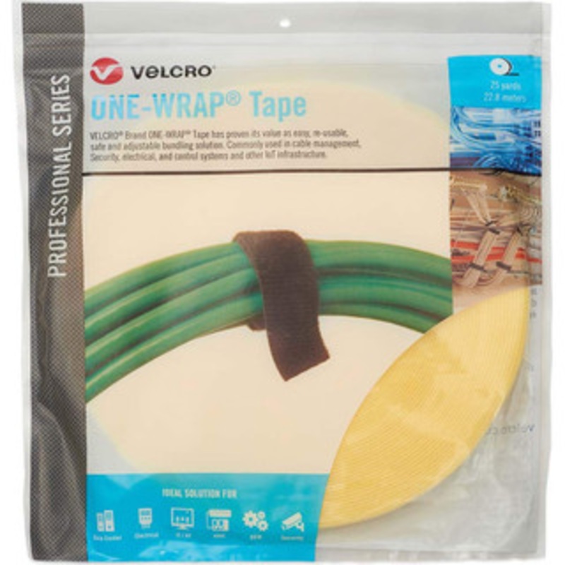 Velcro Cable Ties, Cable Tie Type: Reusable Cable Tie, Material: Hook and Loop, Color: Mimosa Yellow, Overall Length (Feet): 75, Overall Length (Decimal Inch): 300.00000, Maximum Bundle Diameter (Inch): 0.75 30958 - 16427148