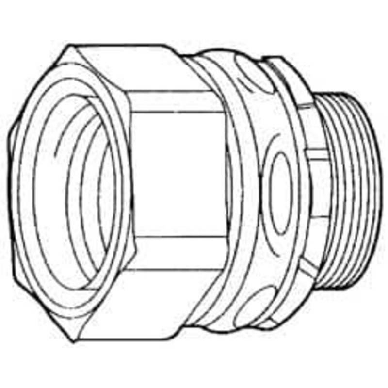 Crouse-Hinds 0.45 to 0.56 Liquidtight Straight Strain Relief Cord Grip 1 NPT, 1-3/4 OAL, Steel CG100 560 - 04499091