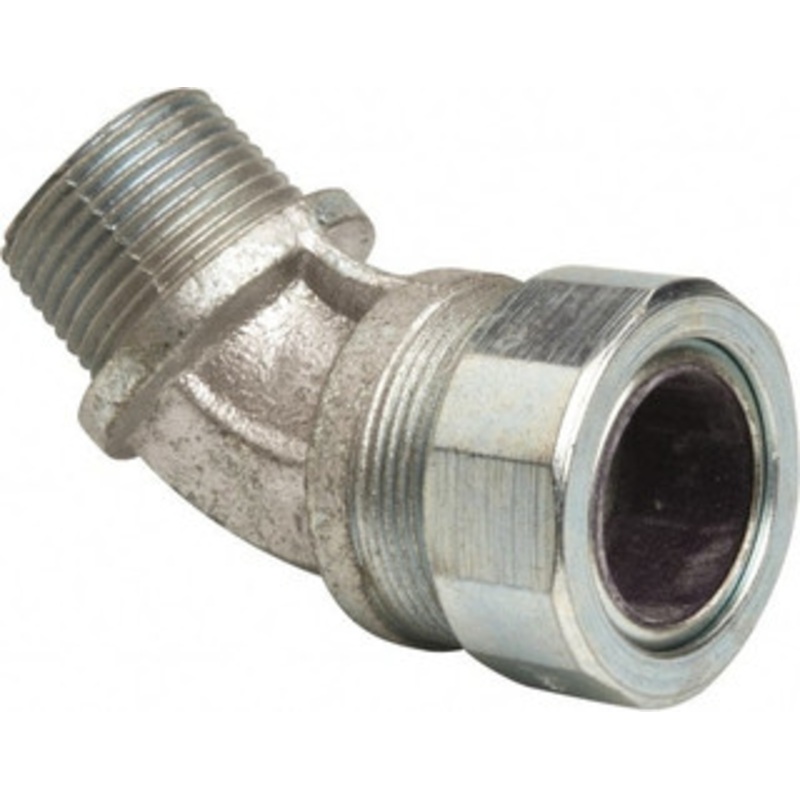 Crouse-Hinds 0.75 to 0.85 Liquidtight Elbow Strain Relief Cord Grip 3/4 NPT, 2-7/16 OAL, Malleable Iron CG7545 850 - 04504668