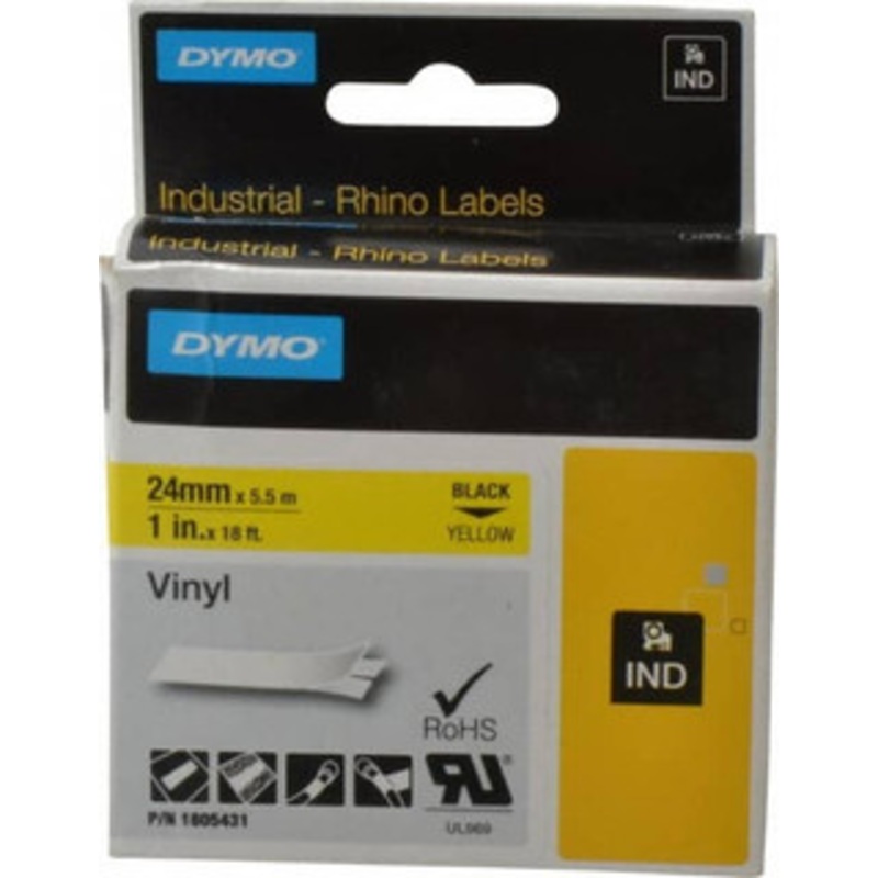 DYMO 1 x 18 ft. Yellow Vinyl Label Printer Cartridge For RHINO 6000, 6500 1805431 - 45715752