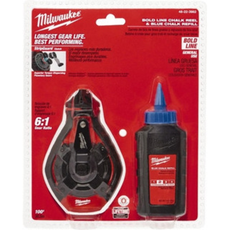 Milwaukee 100 ft. Long Chalk Reel, Chalk, Line Level 48-22-3982 - 35212448