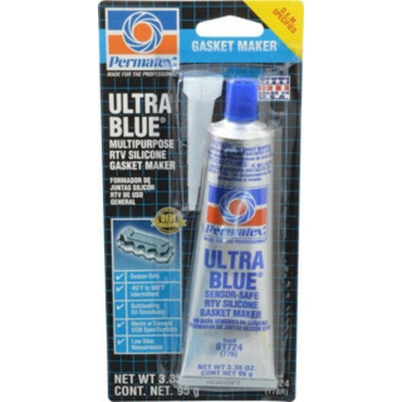 Permatex 3.35 oz Gasket Maker -65 to 500F, Blue, Comes in Tube 81724 - 64478126