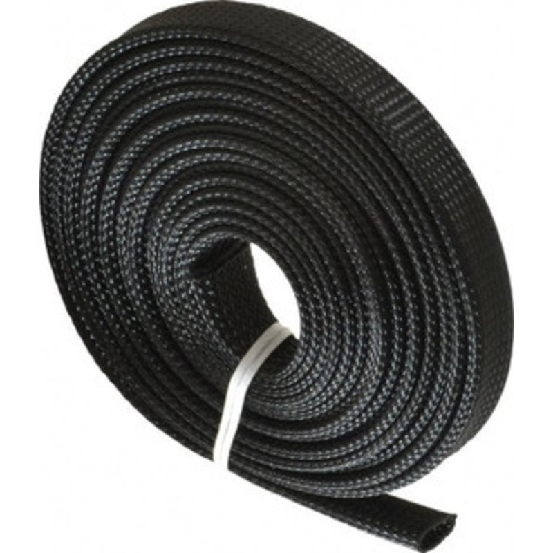 Techflex Black Braided Expandable Cable Sleeve 10 ft. Coil Length, -103 to 257F CCP0.50BK10 - 03080272