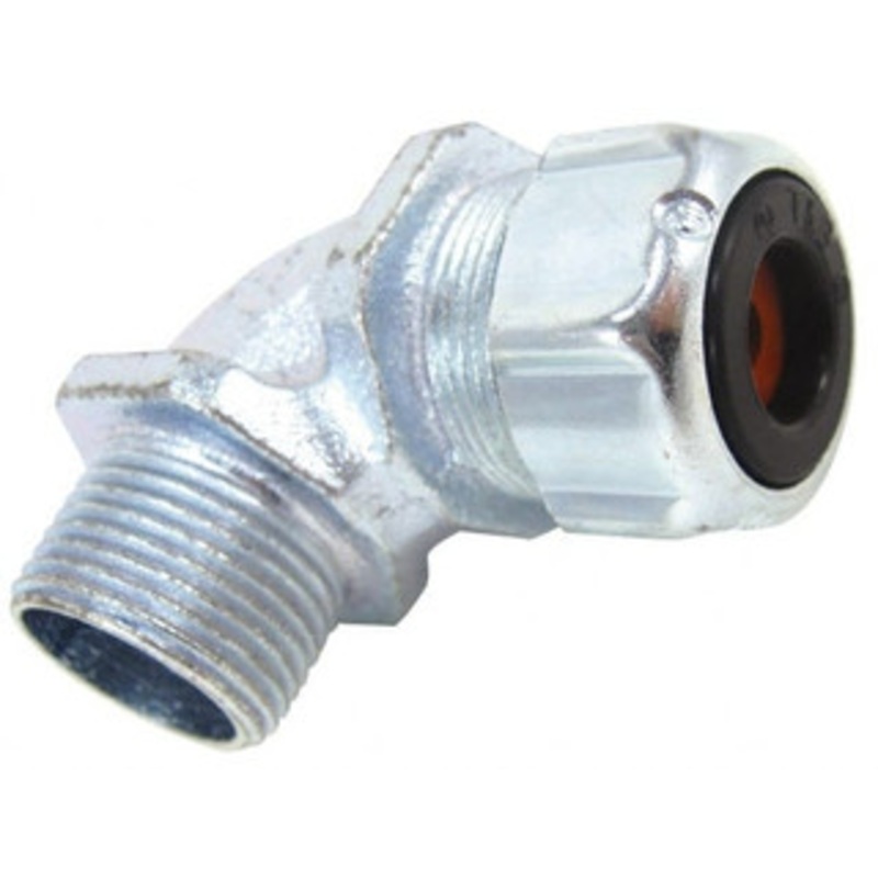 Thomas & Betts 0.125 to 0.25 Liquidtight Elbow Strain Relief Cord Grip 3/4 NPT, Iron 2252 - 89504153