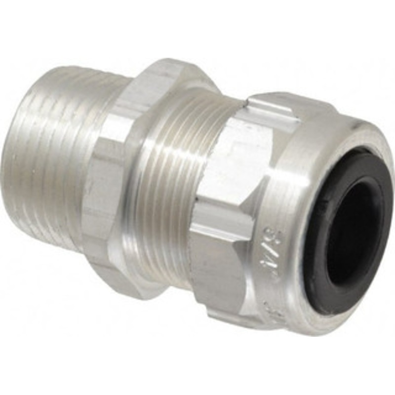 Thomas & Betts 0.31 to 0.56 Liquidtight Straight Strain Relief Cord Grip 3/4 Thread, 1-25/32 OAL, Aluminum 2931AL - 57299604