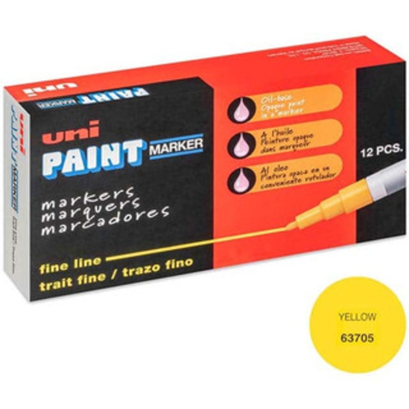uni-ball Yellow Paint Marker Line Tip 63705 - 82266131