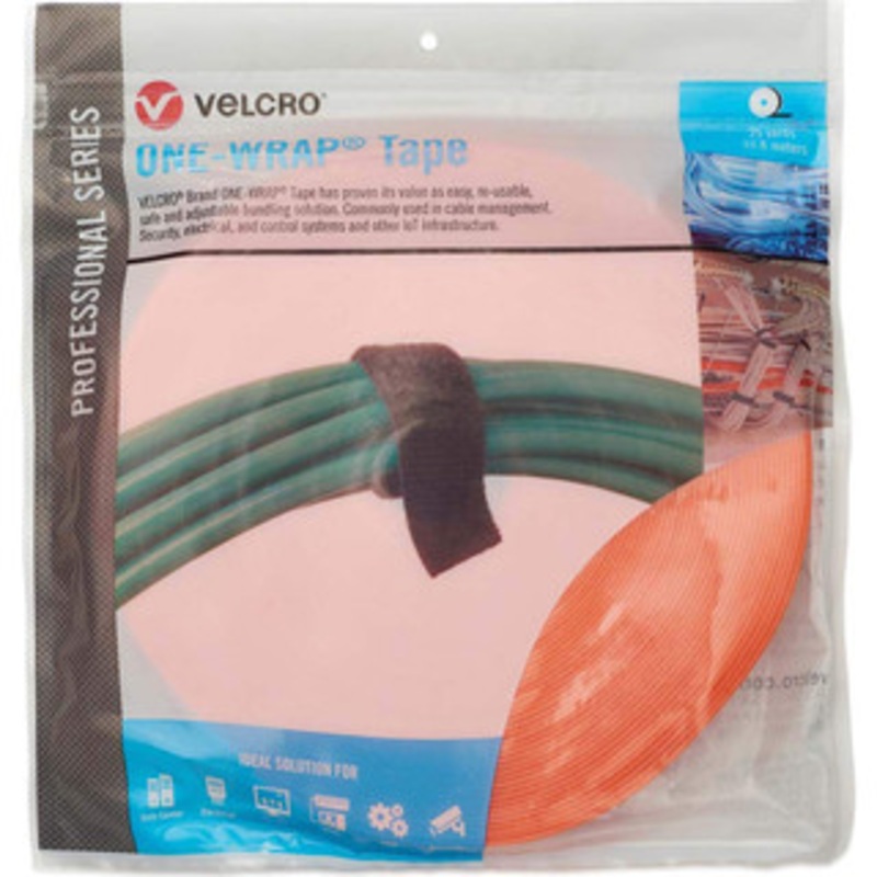 Velcro Cable Ties, Cable Tie Type: Reusable Cable Tie, Material: Hook and Loop, Color: Orange, Overall Length (Feet): 75, Overall Length (Decimal Inch): 300.00000, Maximum Bundle Diameter (Inch): 1 31055 - 16427338
