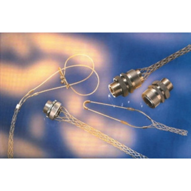 Woodhead - Molex 3/4 to 0.99 Inch Cable Diameter, Tinned Bronze, Offset Loop Support Grip 21 Inch Long, 960 Lb. Breaking Strength, 14 Inch Mesh Length 35302 - 70498886