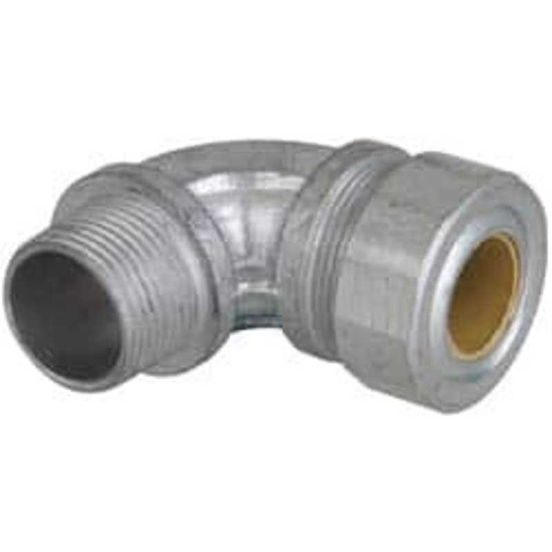Crouse-Hinds 0.65 to 0.75 Liquidtight Elbow Strain Relief Cord Grip 3/4 NPT, 2-5/16 OAL, Malleable Iron CG7590 750 - 04504726