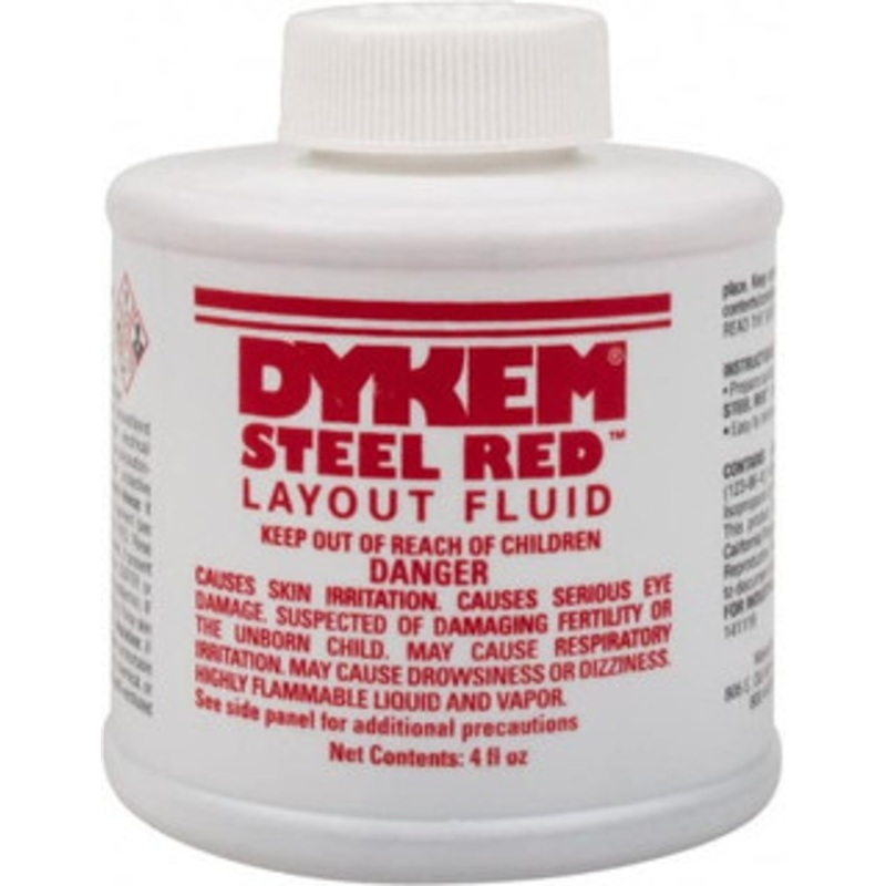 Dykem Red Layout Fluid 4 Ounce Brush Top Can 80396 - 00264416