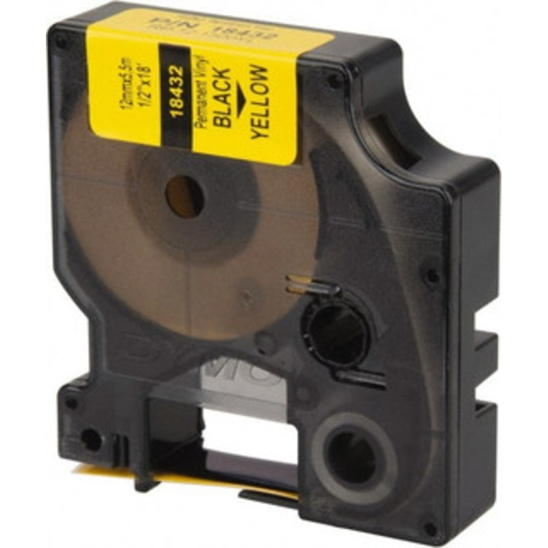 DYMO 1/2 x 18 ft. Yellow Vinyl Tape For Rhino 3000, RHINO 4200, 5000, 5200, 6000, 6500 18432 - 41144692