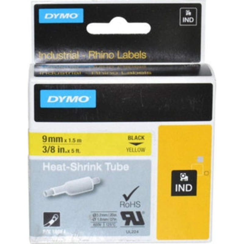 DYMO 3/8 x 5 ft. Yellow Heat Shrinkable Polyolefin Heat Shrink Tubing For RhinoPRO 3000 18054 - 05476262