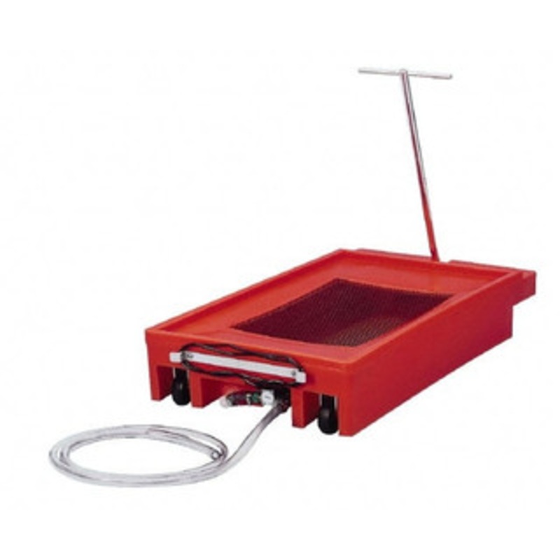 Made in USA 17 Gal Oil Drain Container with Casters Orange, Low Boy 2400-34 - 07610777