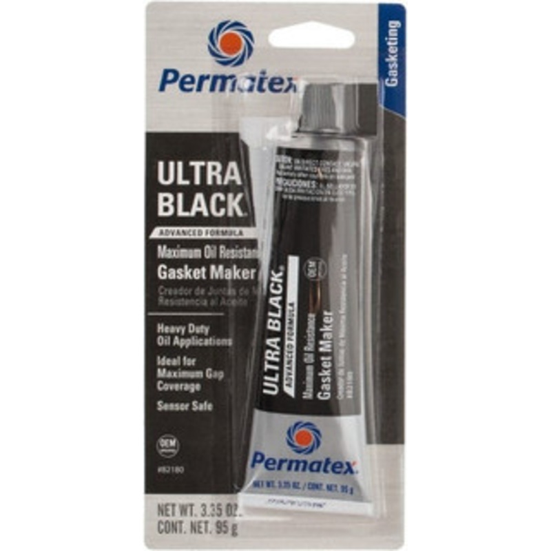 Permatex 3.35 oz Oil Resistant Gasket Maker -65 to 550F, Black, Comes in Tube 82180 - 64478985
