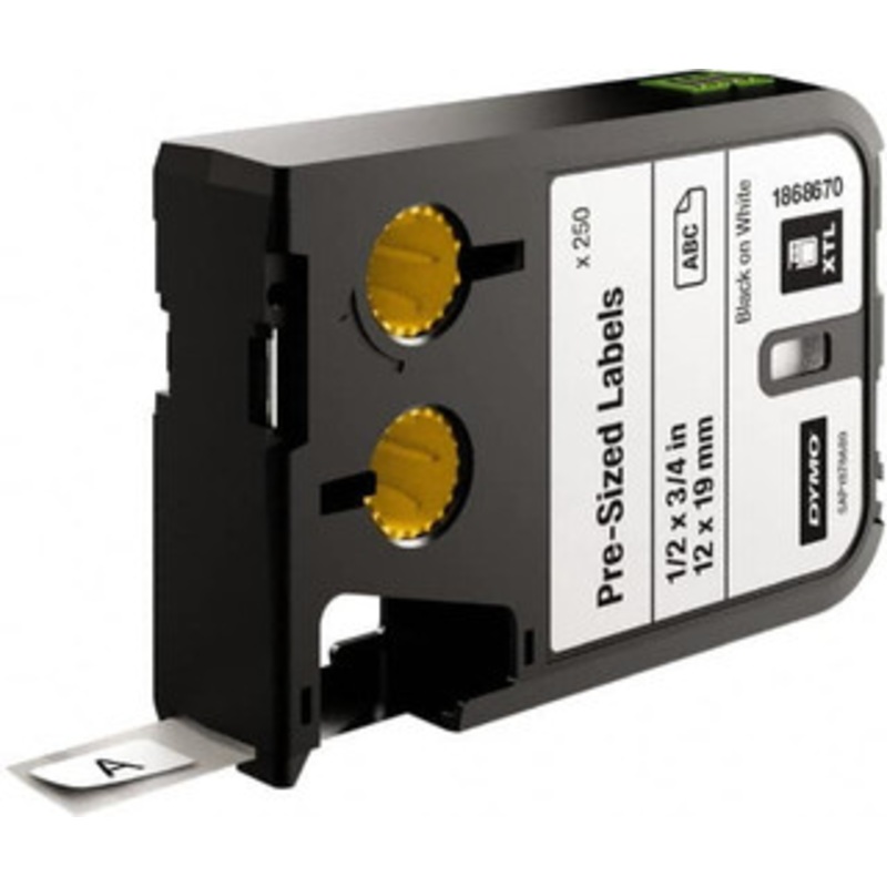 DYMO 1/2 x 3/4 Black on White Polyester Polyester Presized Cartridge For DYMO XTL printers: 1868813, 1868814, 1868815 1868670 - 92780097