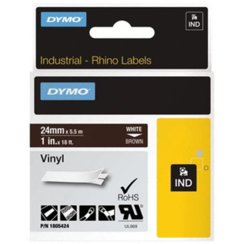 DYMO 1 x 18 ft. Brown Vinyl Label Printer Cartridge For RHINO 6000, 6500 1805424 - 45715679