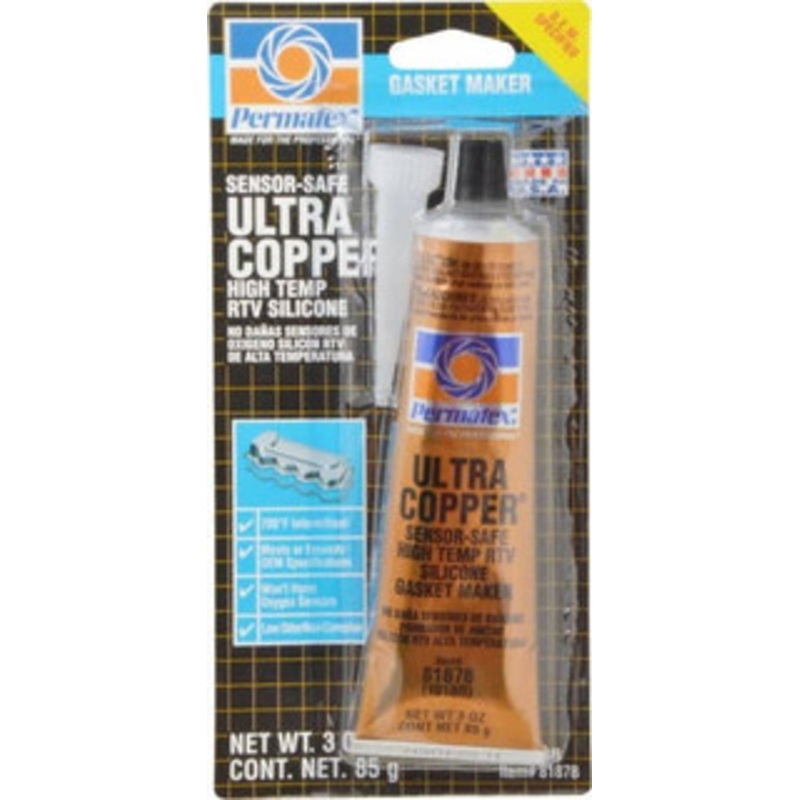 Permatex 3 oz Gasket Maker -65 to 700F, Copper, Comes in Tube 81878 - 64478175