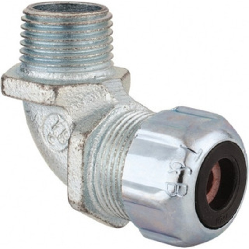 Thomas & Betts 0.125 to 0.25 Liquidtight Elbow Strain Relief Cord Grip 1/2 NPT, Iron 2267 - 54116892