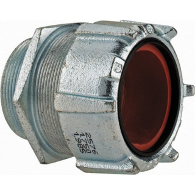 Thomas & Betts 1.75 to 1.965 Liquidtight Straight Strain Relief Cord Grip 2 NPT, 3-1/2 OAL, Iron 2576 - 54060033