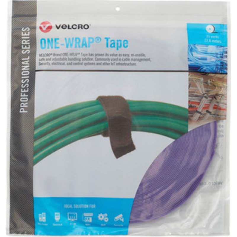 Velcro Cable Ties, Cable Tie Type: Reusable Cable Tie, Material: Hook and Loop, Color: Purple, Overall Length (Feet): 75, Overall Length (Decimal Inch): 300.00000, Maximum Bundle Diameter (Inch): 0.5 31048 - 16427361