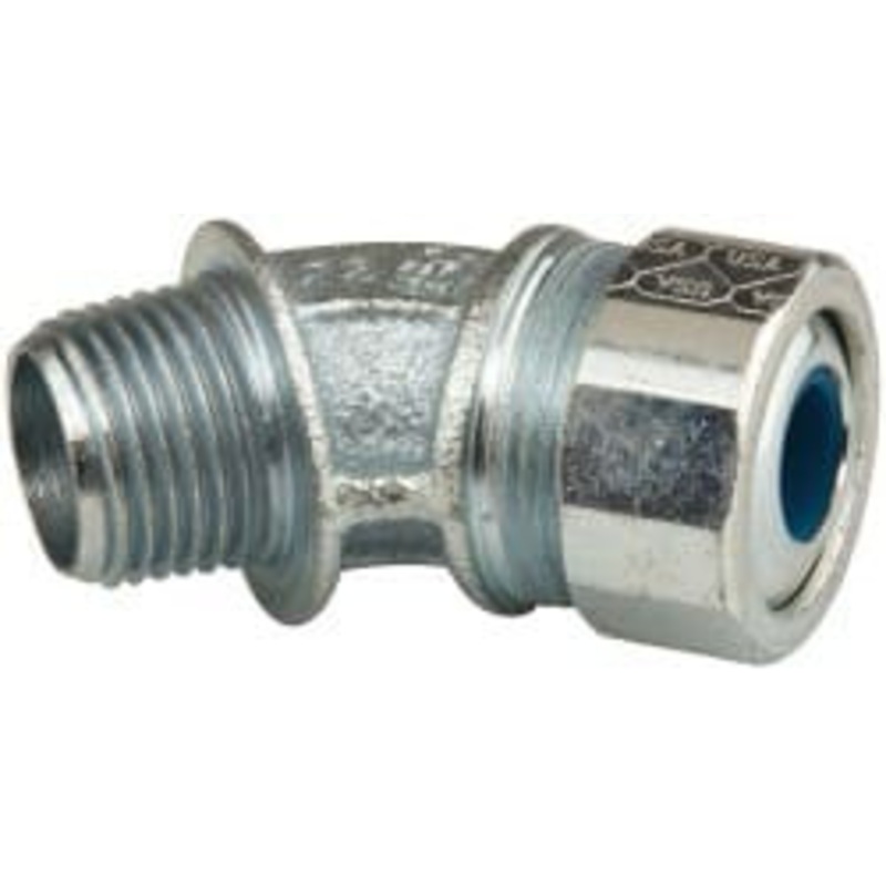Crouse-Hinds 0.35 to 0.45 Liquidtight Elbow Strain Relief Cord Grip 1/2 NPT, 1-25/32 OAL, Malleable Iron CG5045 450 - 04499216
