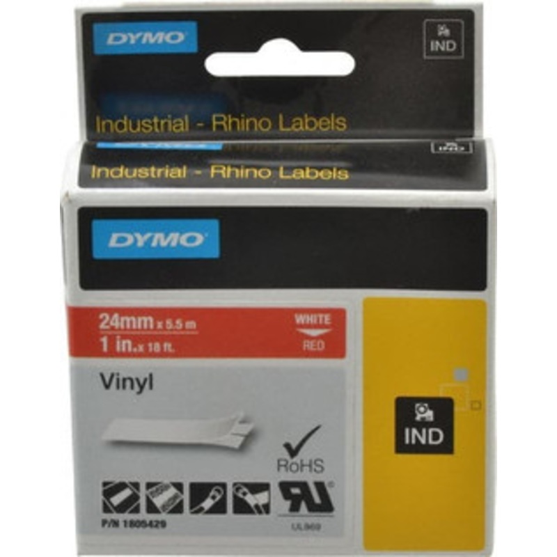 DYMO 1 x 18 ft. Red Vinyl Label Printer Cartridge For RHINO 6000, 6500 1805429 - 45715729