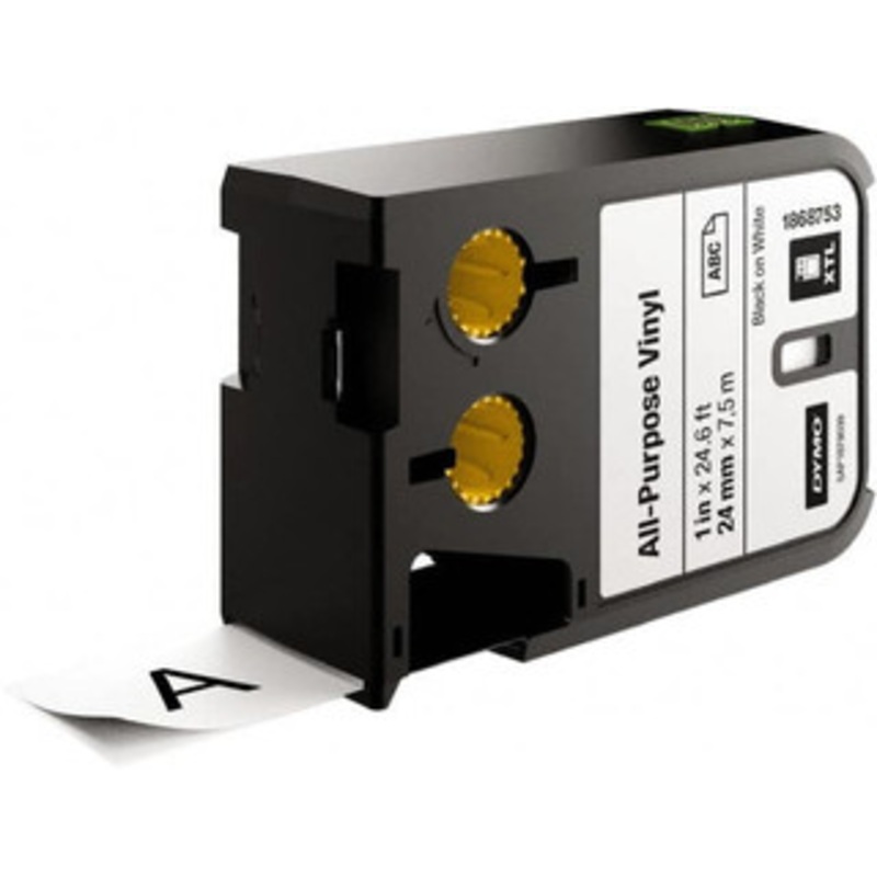 DYMO 1 x 23 ft. Black on White Vinyl Cartridge For DYMO XTL printers: 1868813, 1868814, 1868815 1868753 - 92780790