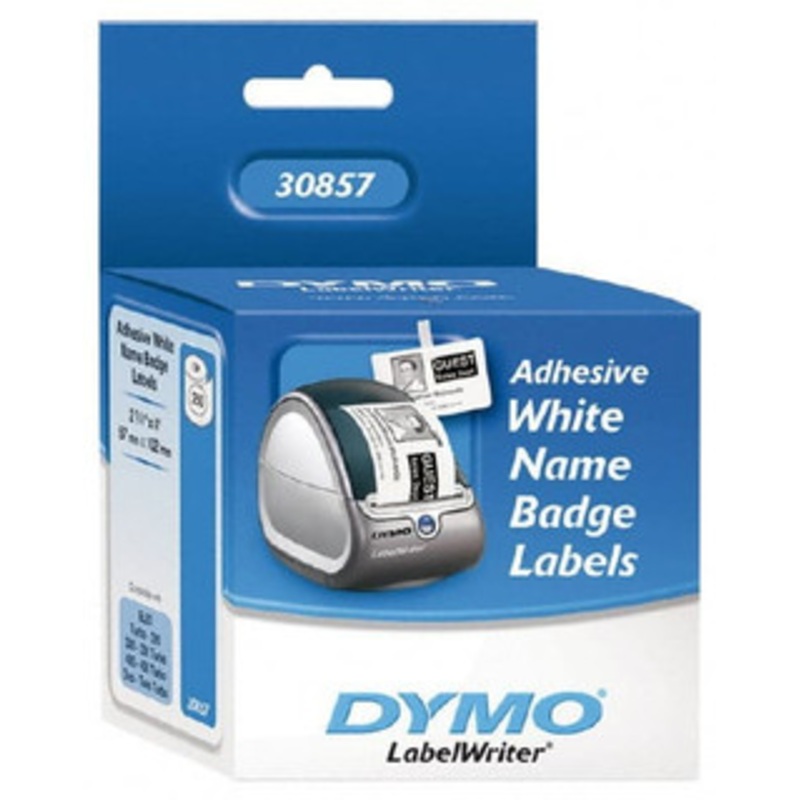 DYMO 2-1/4 x 4 White Die Cut Paper with Semi Perm. Adhesive Name Badge Labels For DYMO LabelWriter Printers 30857 - 63316384