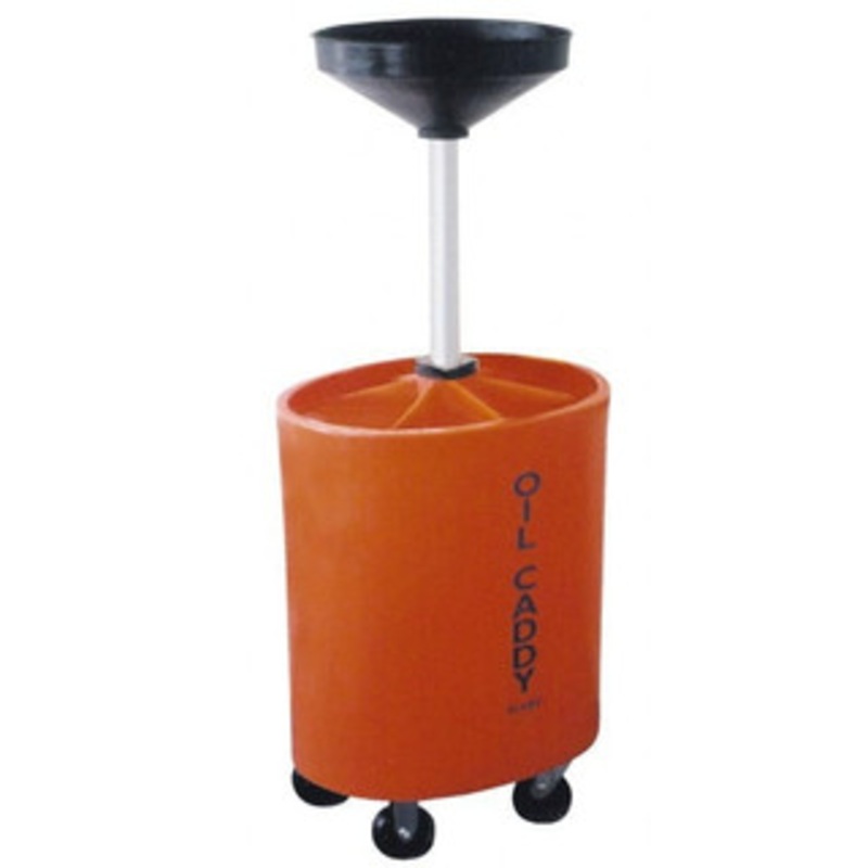 Made in USA 30 Gal Oil Lift Drain Container with Casters Orange, Drain Tub 2400-68 - 07610793