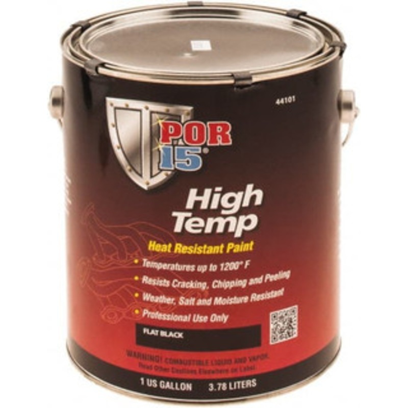 POR-15 1 Gal Flat Black Automotive Heat Resistant Paint 1,200F Max Temp, Comes in Can with Handle 44101 - 59505859