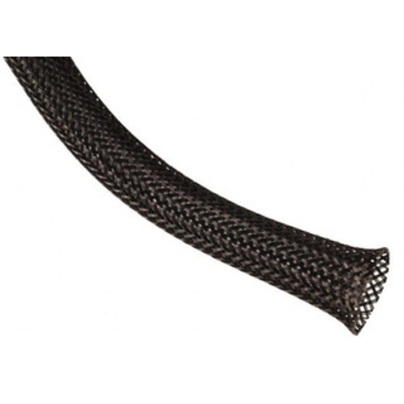 Techflex Black Braided Expandable Cable Sleeve 50 ft. Coil Length, -103 to 257F PTN1.50BK50 - 03080173