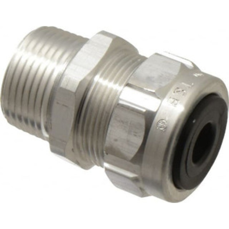 Thomas & Betts 0.125 to 0.375 Liquidtight Straight Strain Relief Cord Grip 3/4 Thread, 1-25/32 OAL, Aluminum 2930AL - 57299596