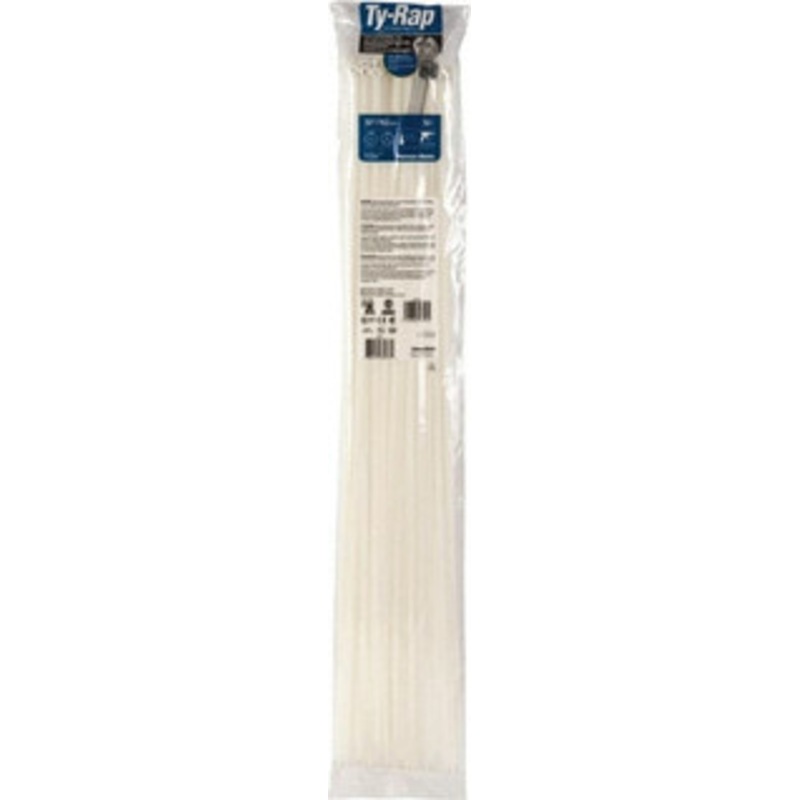 Thomas & Betts 30 Long Natural (Color) Nylon Standard Cable Tie 120 Lb Tensile Strength, 1.52mm Thick, 228.6mm Max Bundle Diam TY529M - 54065974