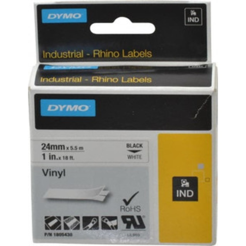 DYMO 1 x 18 ft. White Vinyl Label Printer Cartridge For RHINO 6000, 6500 1805430 - 45715737