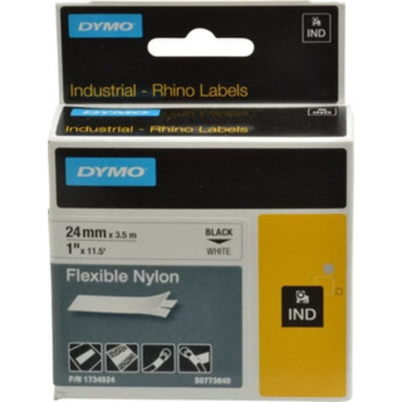 DYMO Rhino 1 x 11-1/2 ft. White Flexible Nylon Self Laminating Label For RHINO 6000 or RHINO 6500 1734524 - 53341285