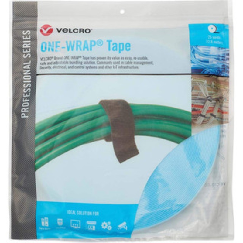 Velcro Cable Ties, Cable Tie Type: Reusable Cable Tie, Material: Hook and Loop, Color: Fiber Optic Teal, Overall Length (Feet): 75, Overall Length (Decimal Inch): 300.00000, Maximum Bundle Diameter (Inch): 0.75 30978 - 16427577