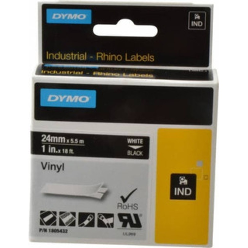 DYMO 1 x 18 ft. Black Vinyl Label Printer Cartridge For RHINO 6000, 6500 1805432 - 45715661