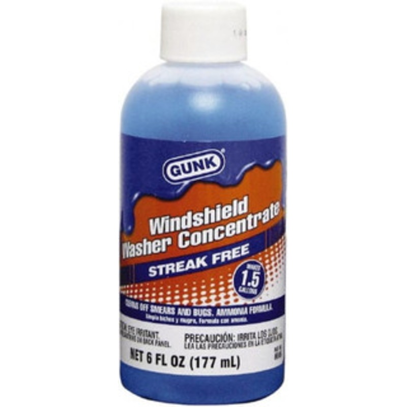GUNK 6 oz Bottle Automotive Windshield Washer Fluid Water-Based Solution, Nonflammable M506 - 08317729